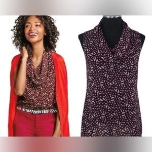 Cabi Burgundy Cowl Neck Sleeveless Career Layering Venus Blouse Style 3271 Med